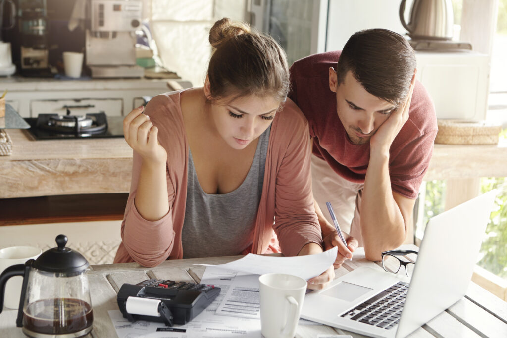 couple reviewing budget together